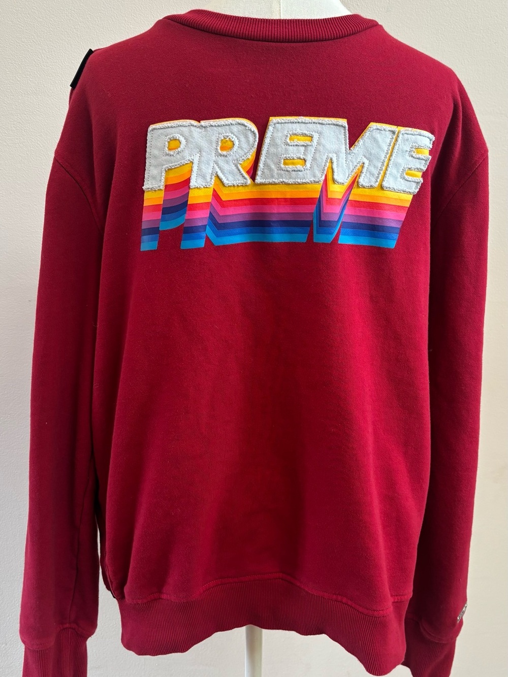 Preme Rainbow Logo Sweatshirt Red XL Retro Streetwear Crewneck